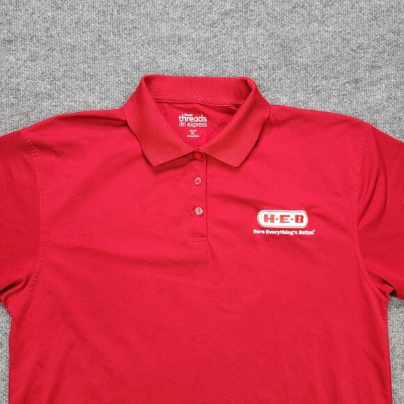HEB Polo Shirt Womens XL Red Short Sleeve Store Employee Uniform Work Wear - Picture 2 of 8